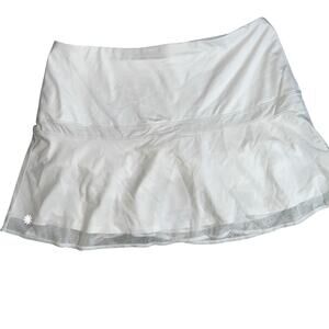 Athleta white athletic skort ruffled tennis skirt size large